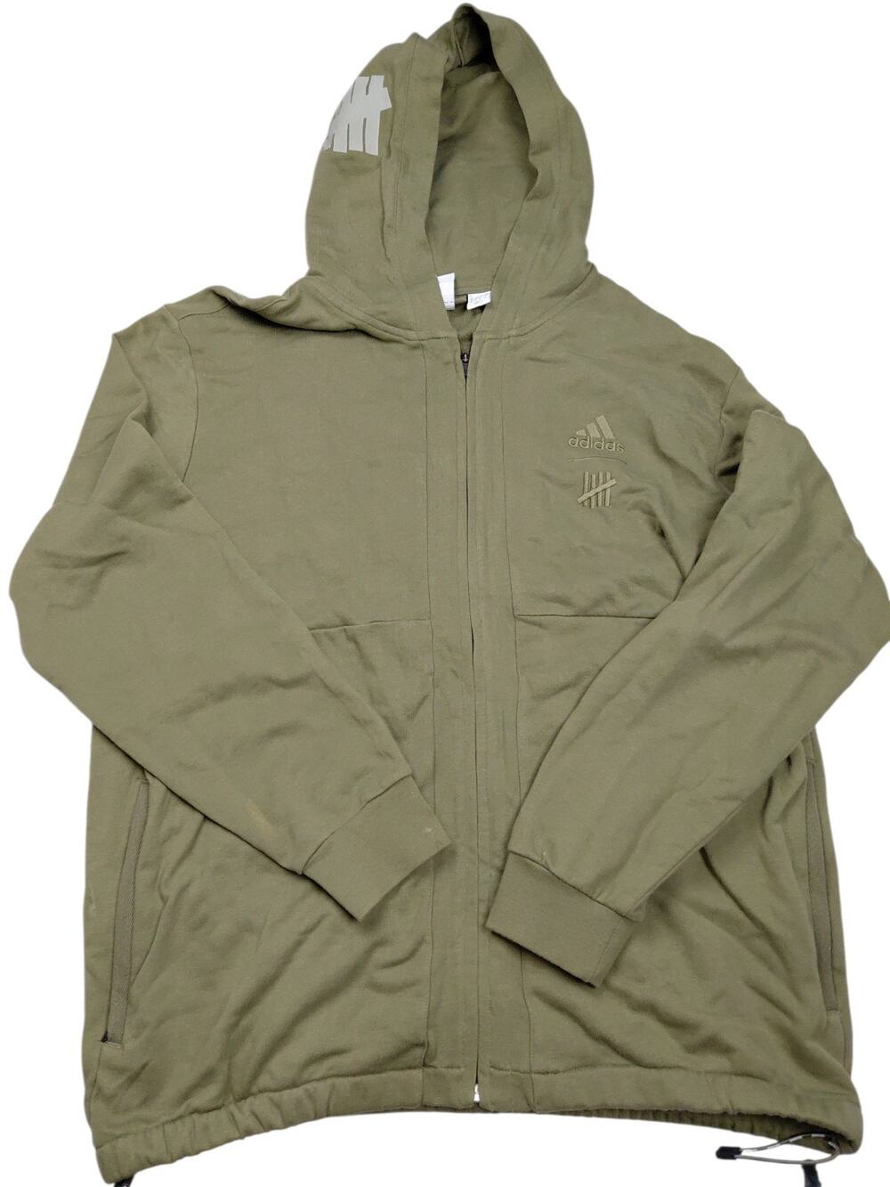 Adidas X Undefeated DY3270 FZ Hoodie Size XL Distressed